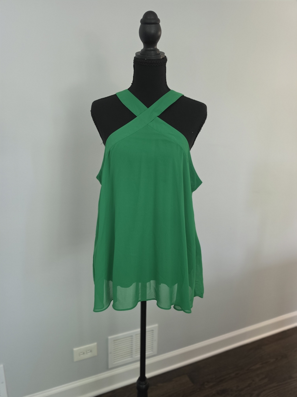 Bar III Emerald Green Cross-Strap Camisole Top